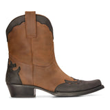 Vyriški aukštakulniai batai, tikros odos, rudi, jojimo, šokių, medžioklės, kaubojiški, smaili nosis