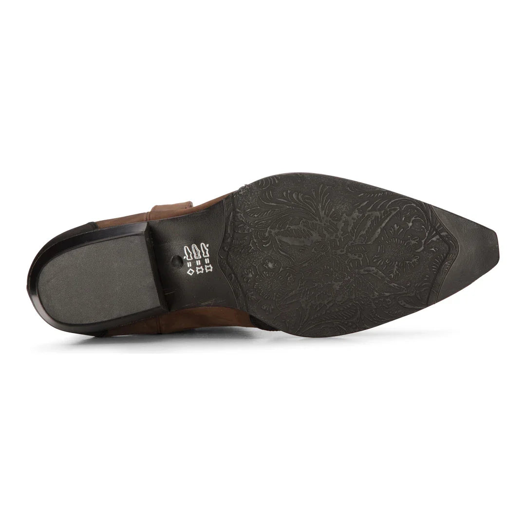 Vyriški aukštakulniai batai, tikros odos, rudi, jojimo, šokių, medžioklės, kaubojiški, smaili nosis