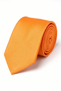 Vyriškas oranžinis plonas 6 cm vienspalvis kaklaraištis