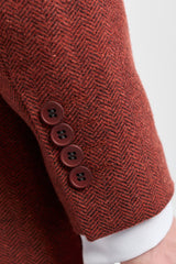 Rūdžių rašto „Herringbone“ tvido trijų dalių kostiumas