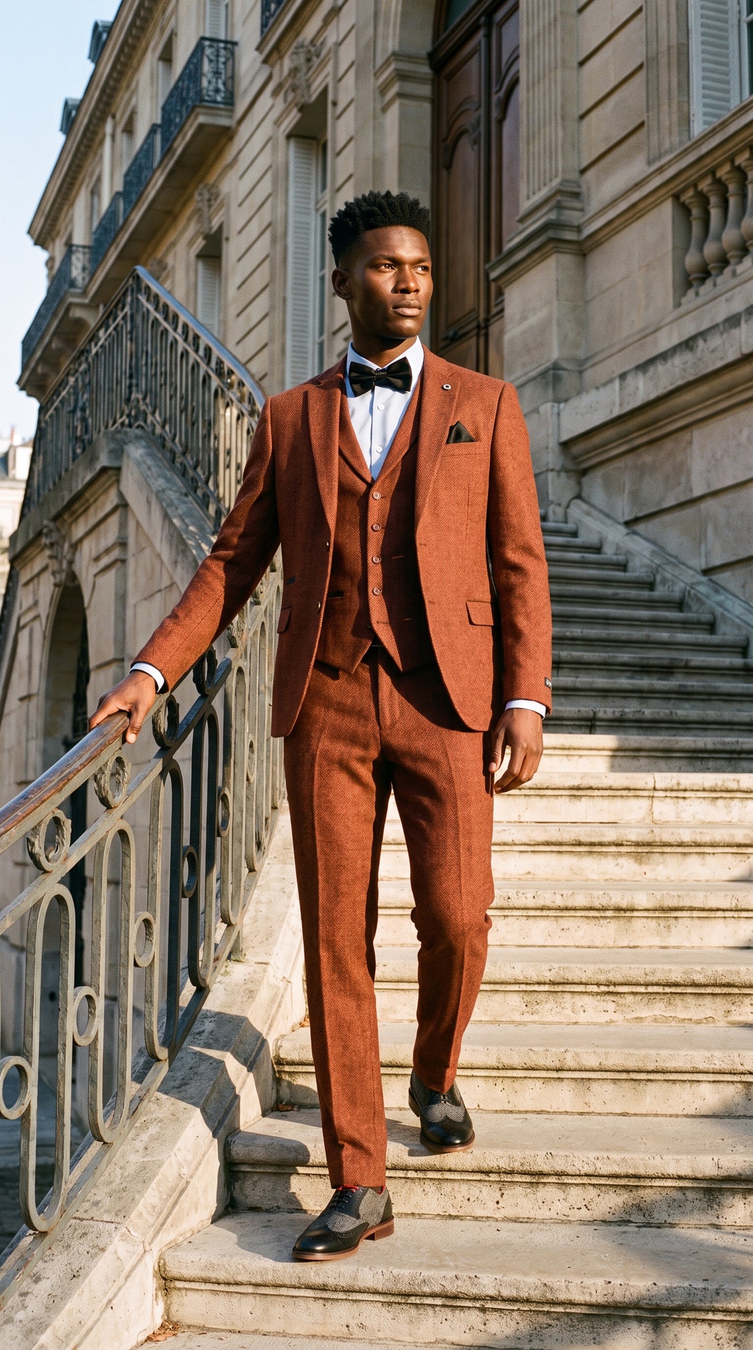 Look #279 styled with Rūdžių rašto „Herringbone“ tvido trijų dalių kostiumas