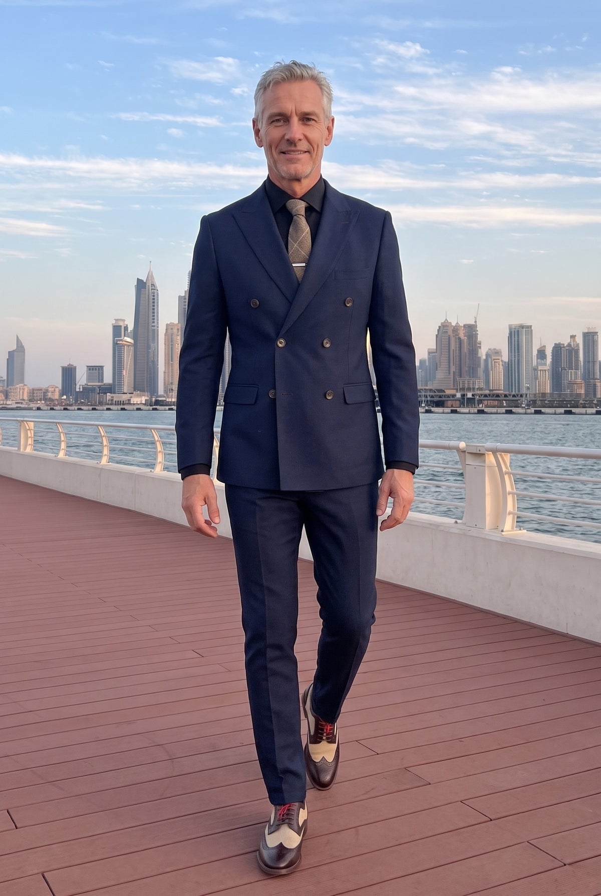 Look #638 styled with „Mayfair“ – vyriškas tamsiai mėlynas dviejų dalių dvibriaunis kostiumas