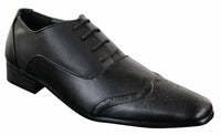 „Gio Gino 907001“ vyriški juodi, elegantiški, oficialūs, PU odos, suvarstomi „Brogues“ stiliaus „Gatsby“ itališki bateliai.