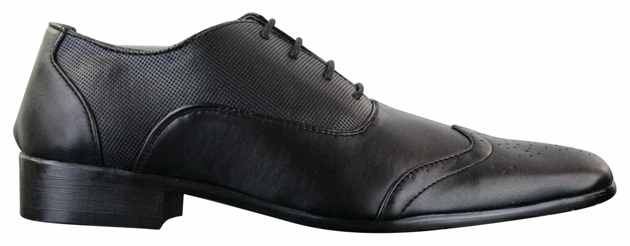 „Gio Gino 907001“ vyriški juodi, elegantiški, oficialūs, PU odos, suvarstomi „Brogues“ stiliaus „Gatsby“ itališki bateliai.