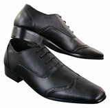 „Gio Gino 907001“ vyriški juodi, elegantiški, oficialūs, PU odos, suvarstomi „Brogues“ stiliaus „Gatsby“ itališki bateliai.
