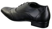 „Gio Gino 907001“ vyriški juodi, elegantiški, oficialūs, PU odos, suvarstomi „Brogues“ stiliaus „Gatsby“ itališki bateliai.