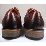 Ross - vyriški gėlių rašto odiniai raudoni bateliai su brogėmis