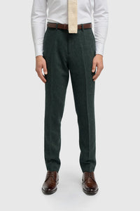 Thomas - alyvuogių žalios spalvos trijų dalių vilnos mišinio tvido kostiumas