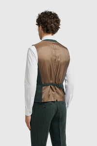 Thomas - alyvuogių žalios spalvos trijų dalių vilnos mišinio tvido kostiumas