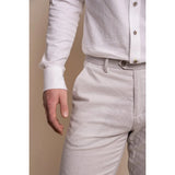 Alvari - vyriškos pilkos lininės vasarinės kelnės