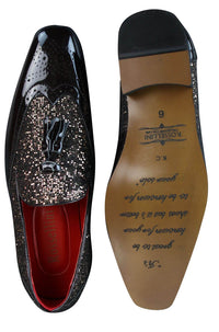 Vyriški išmanūs vakarėlių bateliai, blizgūs, raudoni, sidabriniai, juodi, užsegami, lakuotos odos.