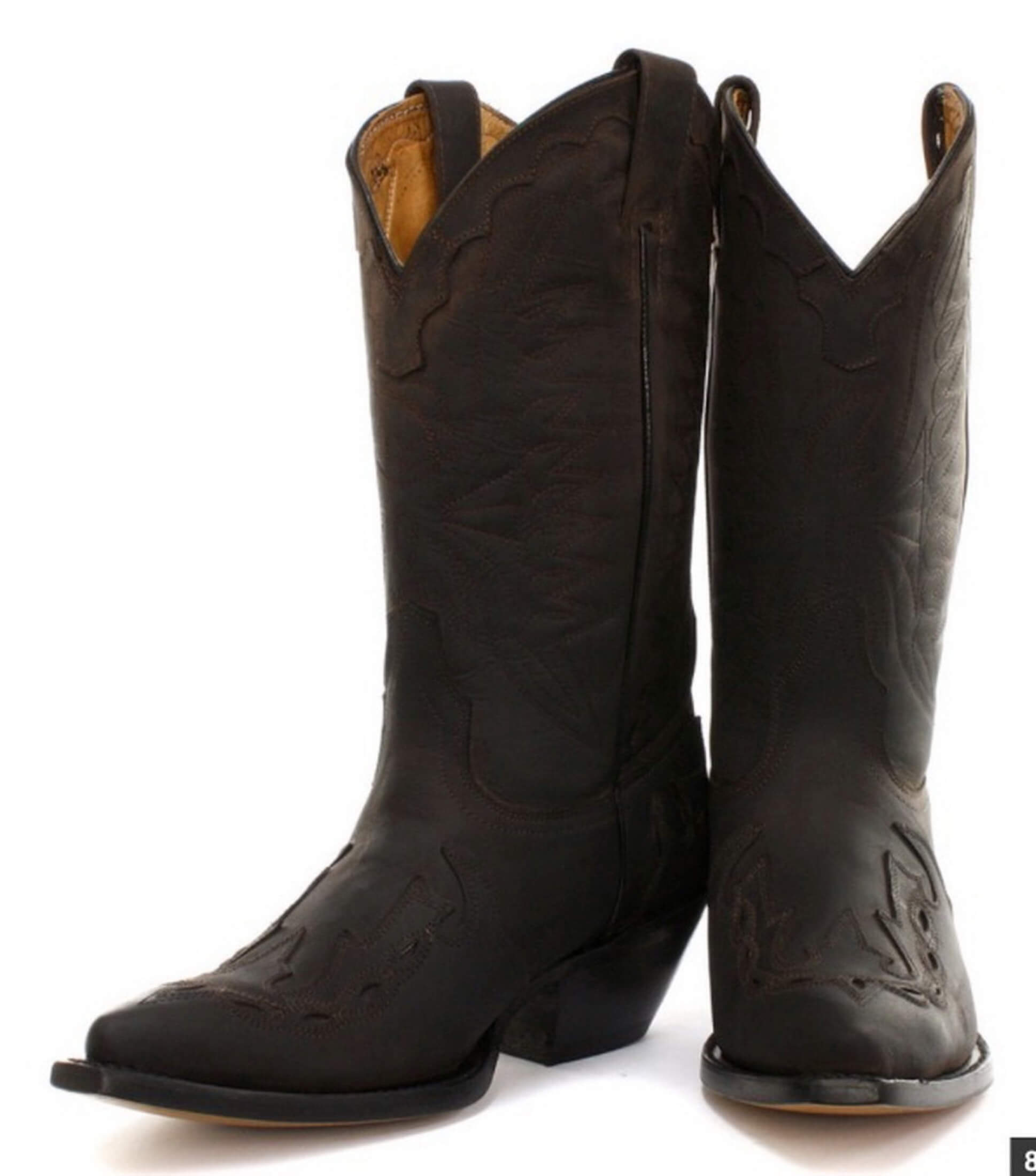 Vyriški kaubojiški batai su smailiais smailiais juodi rudi „Grinders Arizona“ natūralios odos, vesterno stiliaus, kubietiški