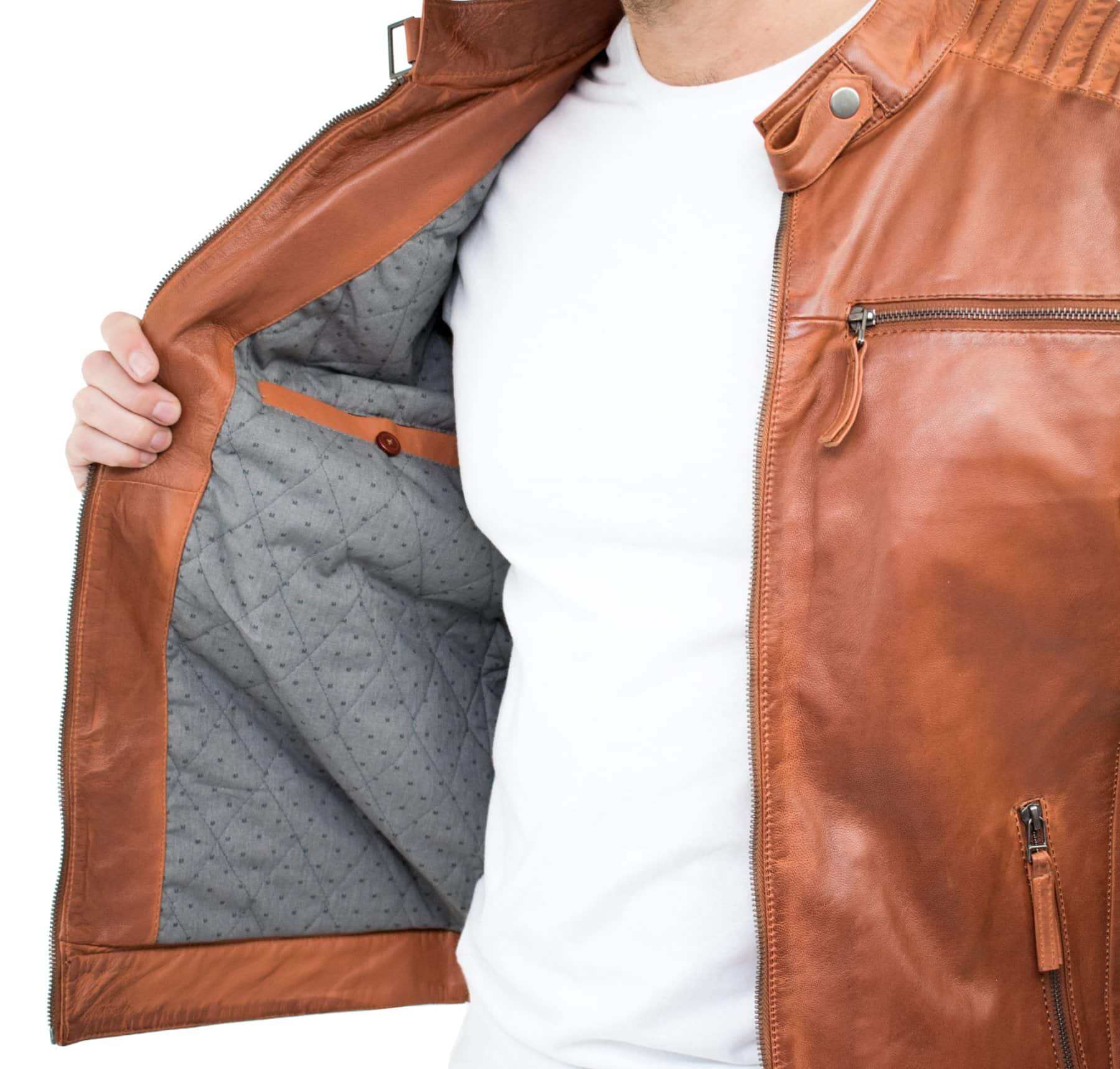 Tikros odos plonas, gelsvai rudas, skalbtas, vintažinis vyriškas švarkas su užtrauktuku, laisvalaikio stiliaus.