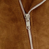 Vyriška tikros odos „Brando“ zomšinė striukė su užtrauktuku – tamsiai pilka