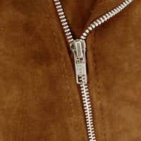 Vyriška tikros odos „Brando“ zomšinė striukė su užtrauktuku – tamsiai pilka