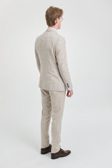 Vyriškas kreminis trijų dalių vestuvinis kostiumas - Cavani Caridi