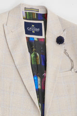 Vyriškas kreminis trijų dalių vestuvinis kostiumas - Cavani Caridi