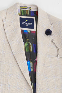 Vyriškas kreminis trijų dalių vestuvinis kostiumas - Cavani Caridi