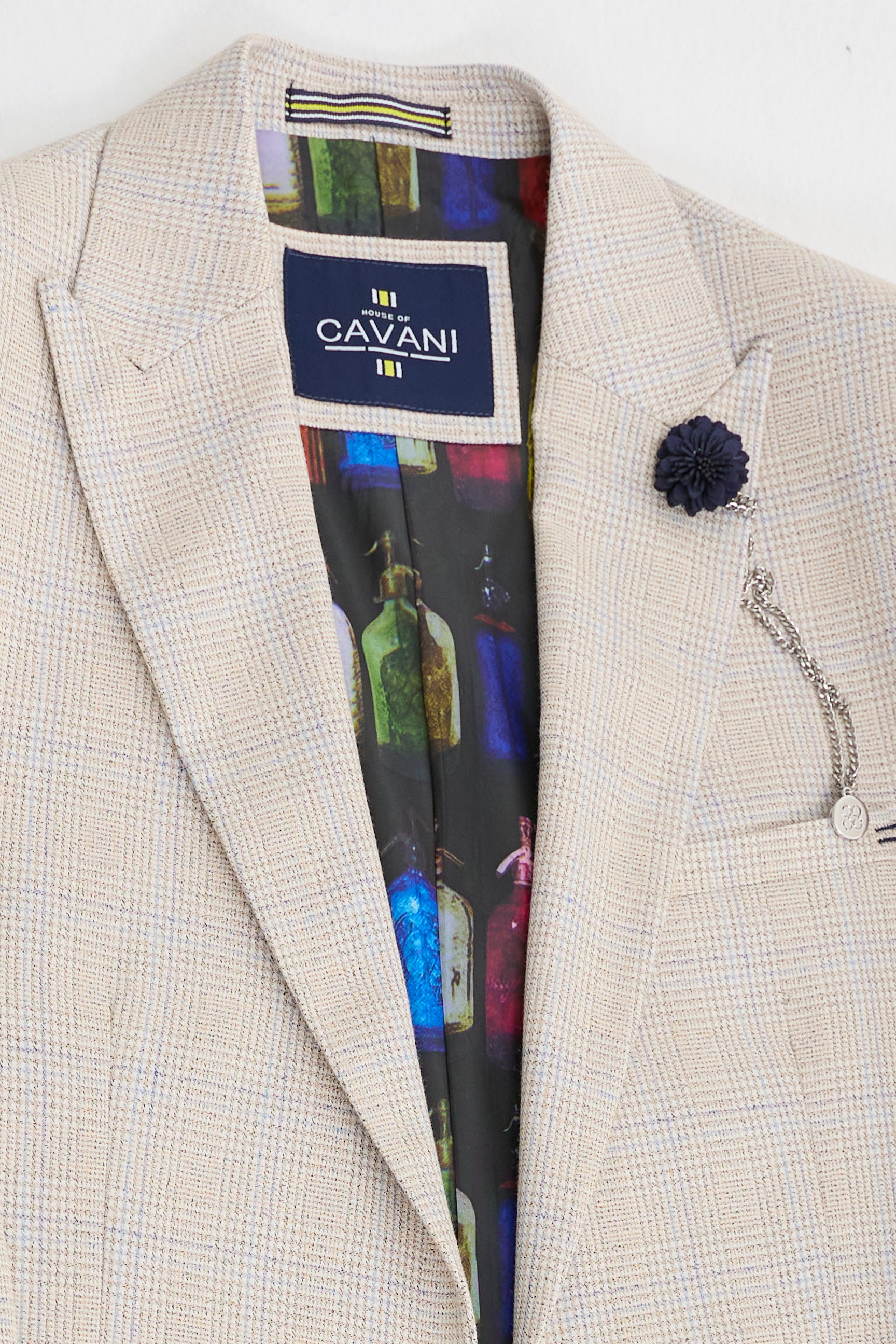 Vyriškas kreminis trijų dalių vestuvinis kostiumas - Cavani Caridi