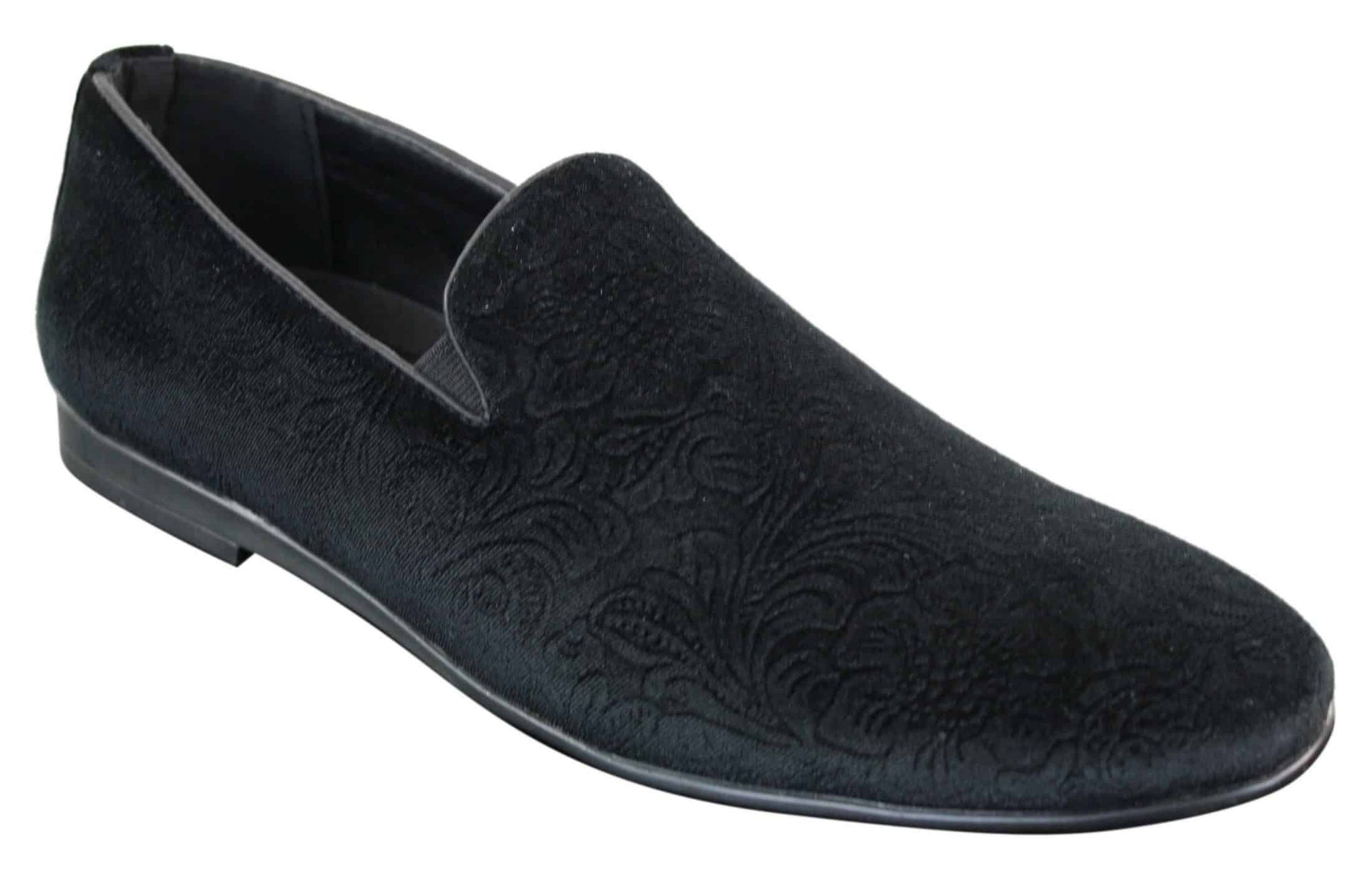 Elong DD0083 – vyriški aksominiai įmaunami „Paisley“ rašto vairavimo bateliai, elegantiški, laisvalaikio stiliaus, vyno tamsiai mėlyni, juodi.