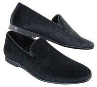 Elong DD0083 – vyriški aksominiai įmaunami „Paisley“ rašto vairavimo bateliai, elegantiški, laisvalaikio stiliaus, vyno tamsiai mėlyni, juodi.