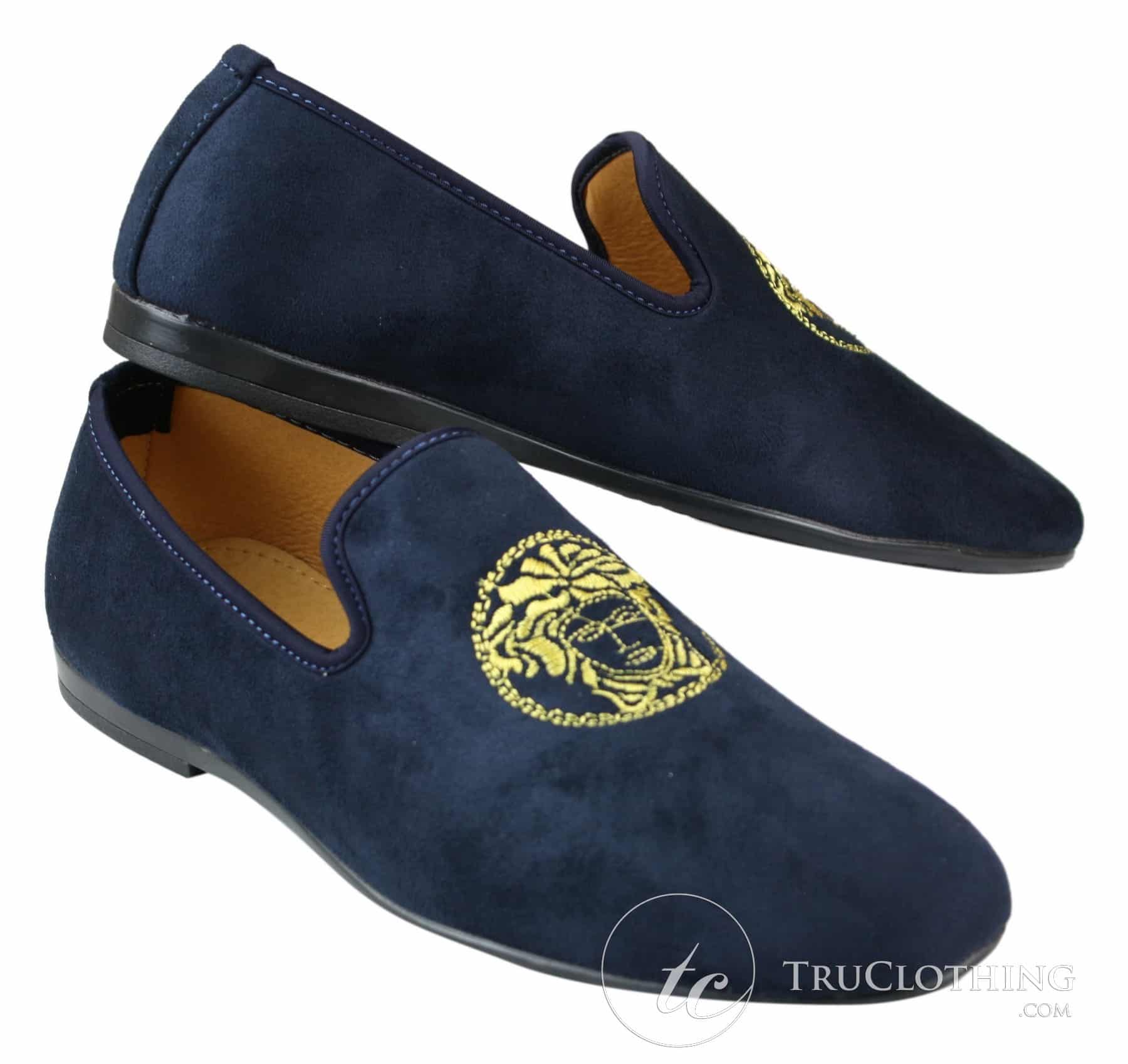 Fiorello HD0112-04 – vyriški juodi ikoniški „Medusa“ užsegami mokasinai, vairavimo bateliai, PU zomša, itališki