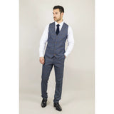 Gisborne - vyriška tamsiai mėlyna languota liemenė