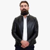 „Happy Gentleman B110“ – tikros juodos odos vyriška striukė – aptemptas kirpimas
