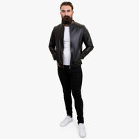 „Happy Gentleman B110“ – tikros juodos odos vyriška striukė – aptemptas kirpimas