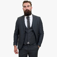 „Happy Gentleman GRINGO“ pilkas trijų dalių vilnonis kostiumas