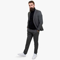 „Happy Gentleman MIROLE“ pilkas, priglundantis, trijų dalių vilnonis kostiumas