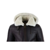 Vyriška odinė „Sherling“ avikailio striukė su gobtuvu „Aviator Flying Pilot“