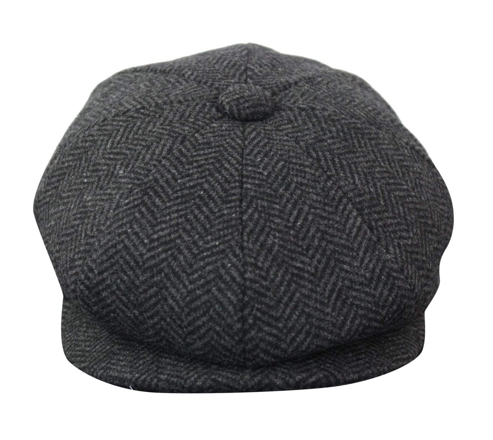 HT6316 - Vyriška eglutės formos tvido kepurė su „Peaky Blinders“ raštu