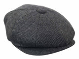 HT6316 - Vyriška eglutės formos tvido kepurė su „Peaky Blinders“ raštu