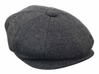 HT6316 - Vyriška eglutės formos tvido kepurė su „Peaky Blinders“ raštu