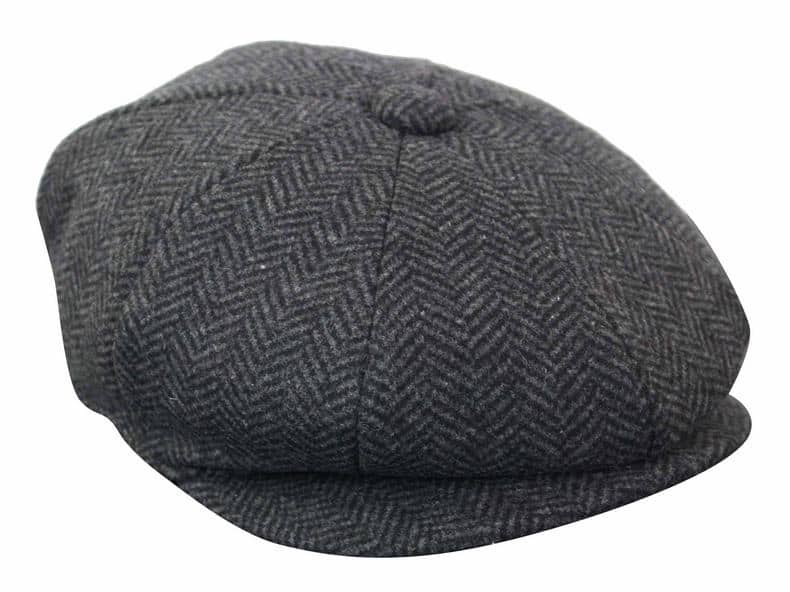 HT6316 - Vyriška eglutės formos tvido kepurė su „Peaky Blinders“ raštu