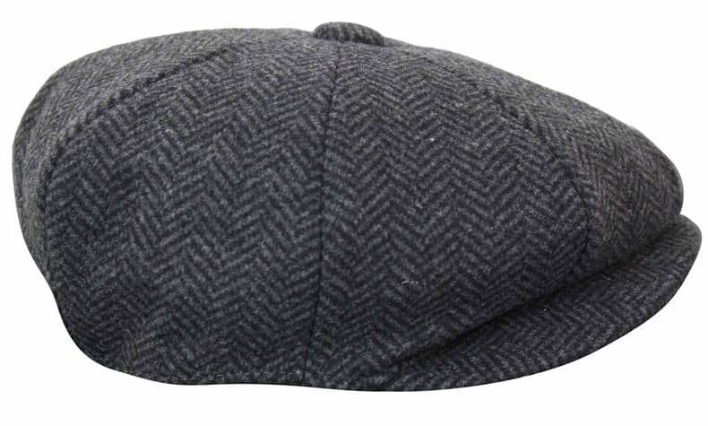 HT6316 - Vyriška eglutės formos tvido kepurė su „Peaky Blinders“ raštu