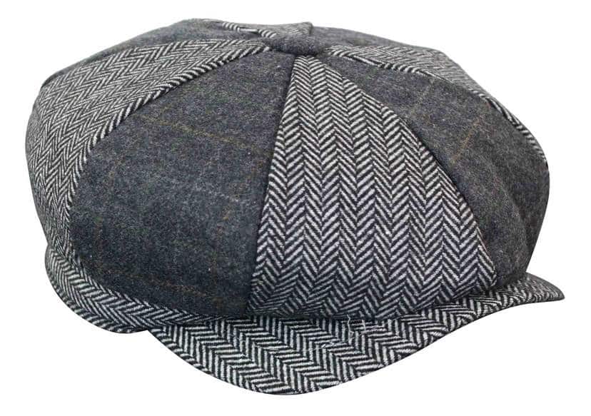 HT6325 - Vyriška languota eglutės rašto tvido mišinio „Newsboy“ 8 panelių kepurė