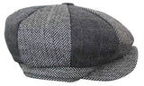 HT6325 - Vyriška languota eglutės rašto tvido mišinio „Newsboy“ 8 panelių kepurė