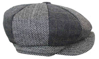 HT6325 - Vyriška languota eglutės rašto tvido mišinio „Newsboy“ 8 panelių kepurė