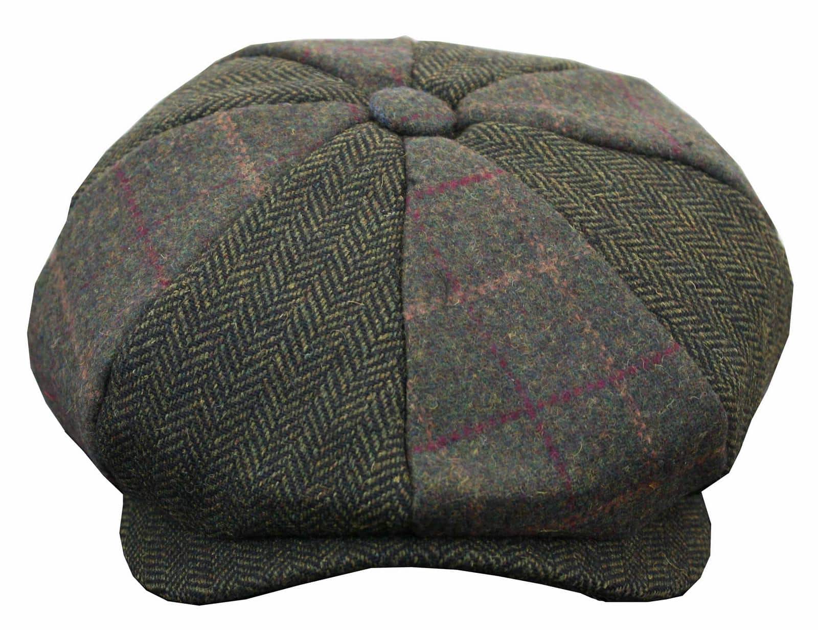 HT6325 - Vyriška languota eglutės rašto tvido mišinio „Newsboy“ 8 panelių kepurė
