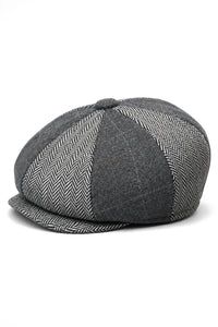 HT6325 - Vyriška languota eglutės rašto tvido mišinio „Newsboy“ 8 panelių kepurė