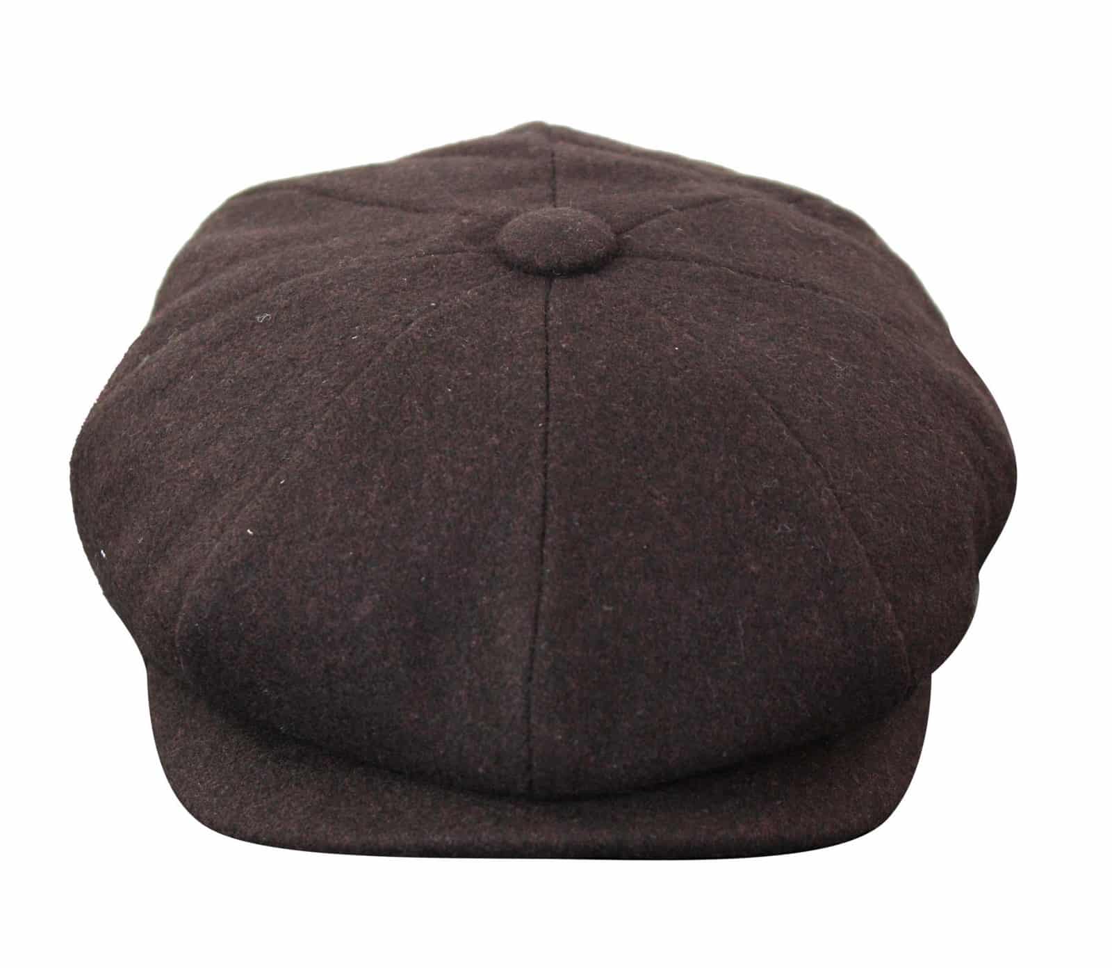 HT6363 - Vyriška vintažinė tvido kepuraitė „Newsboy Peaky Blinders“ - ruda/vyno spalvos