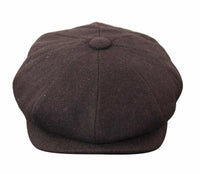 HT6363 - Vyriška vintažinė tvido kepuraitė „Newsboy Peaky Blinders“ - ruda/vyno spalvos