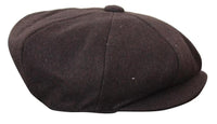 HT6363 - Vyriška vintažinė tvido kepuraitė „Newsboy Peaky Blinders“ - ruda/vyno spalvos