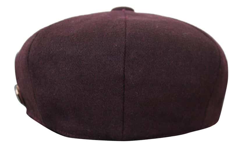 HT6363 - Vyriška vintažinė tvido kepuraitė „Newsboy Peaky Blinders“ - ruda/vyno spalvos