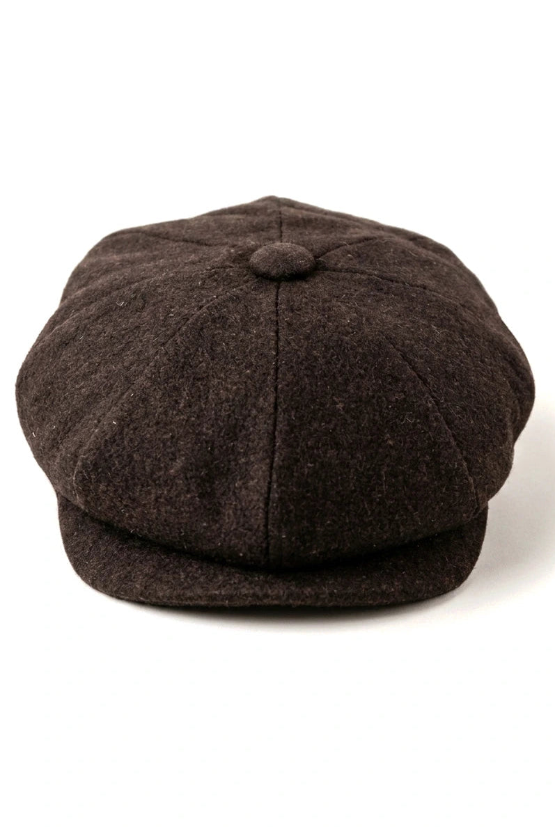 HT6363 - Vyriška vintažinė tvido kepuraitė „Newsboy Peaky Blinders“ - ruda/vyno spalvos