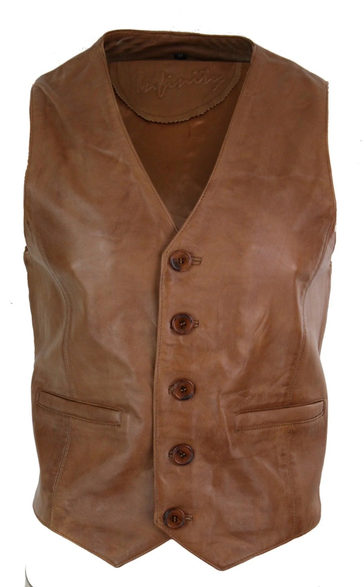 „Infinity 153 Napa“ – vyriška tikros odos liemenė, klasikinė, vintažinė, retro, Camel spalvos