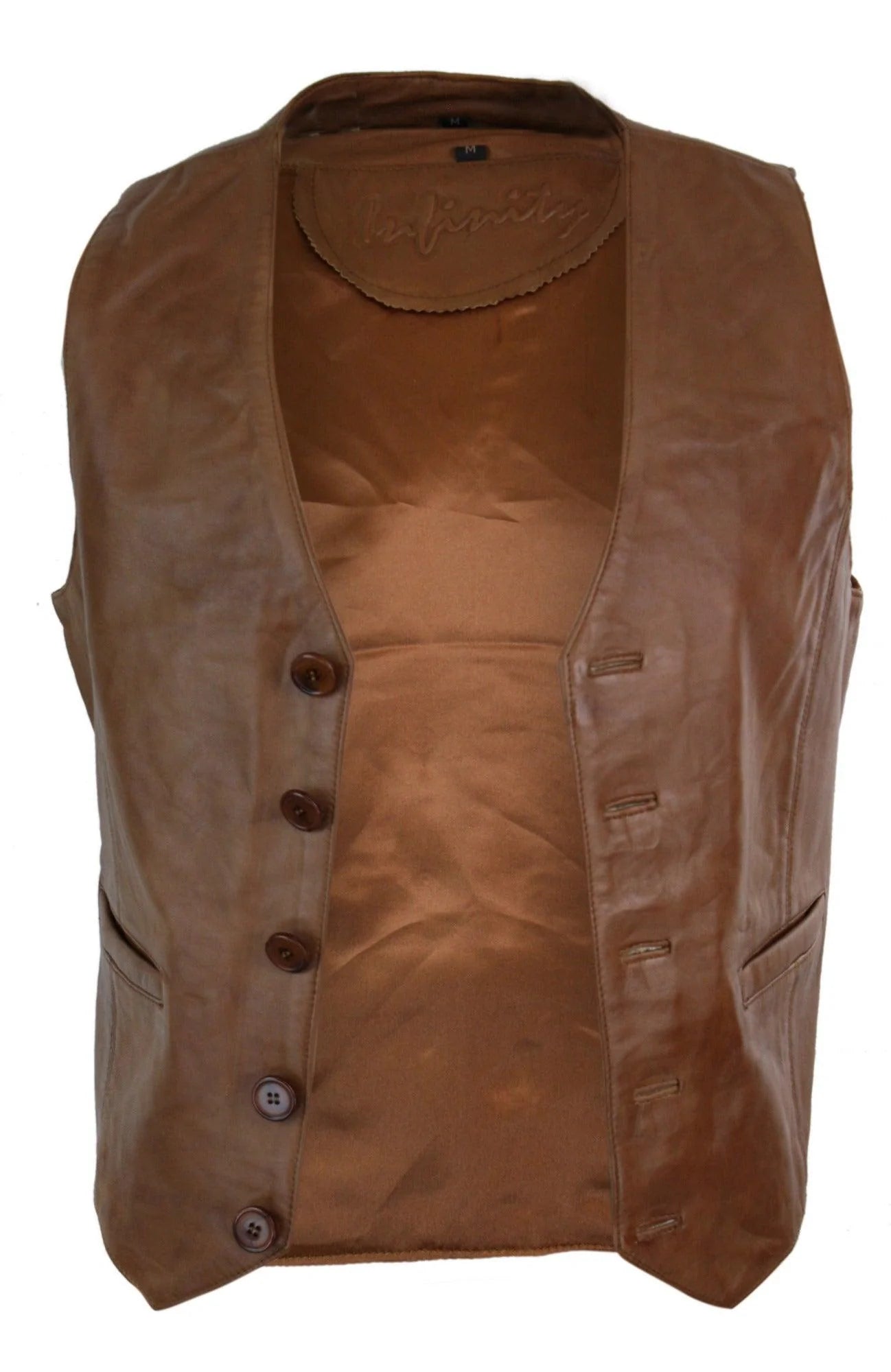 „Infinity 153 Napa“ – vyriška tikros odos liemenė, klasikinė, vintažinė, retro, Camel spalvos