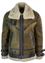 „Infinity EK01“ vyriška „Sherling“ tikros avikailio odos „Viking Vintage RAF“ striukė, ruda, kreminė, kailio